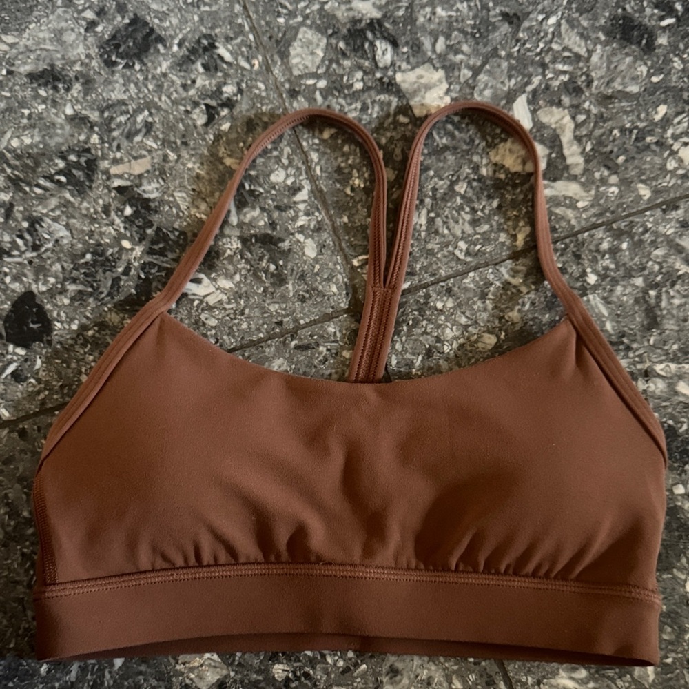 B8. Lululemon chocolate brown stretch jersey split strap racerback sports bra. 4